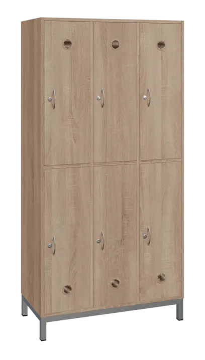 SBS-2233 šatní skříň 6-boxová, 1800x900x400 mm, kovové nohy, dub bardolino